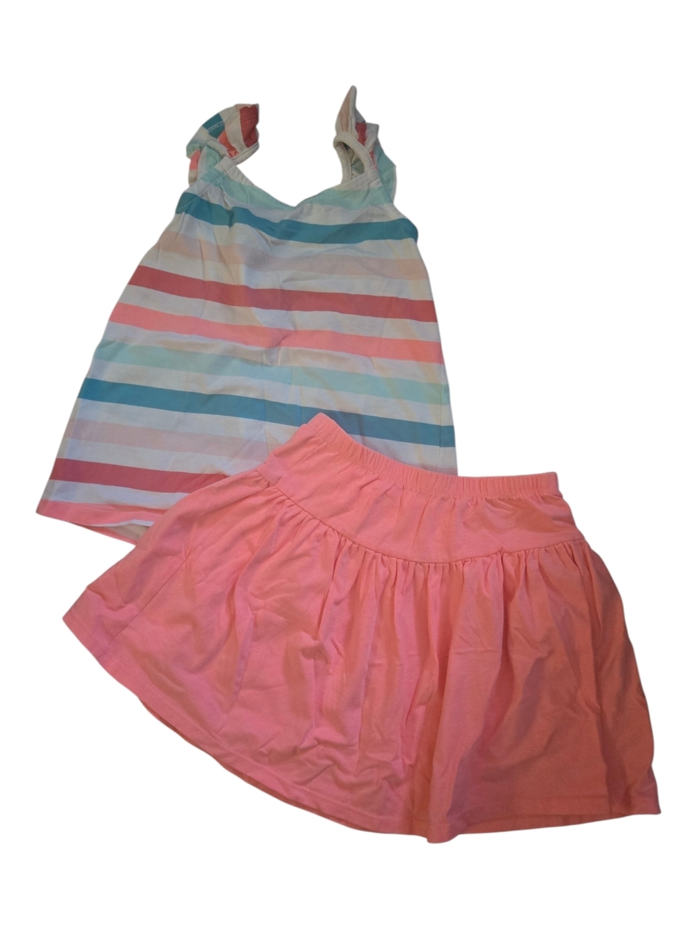Gymboree Girls Striped Tank Top and Pink Skirt Set
